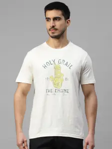 Royal Enfield Round Neck Short Sleeves Typography Printed T-shirt