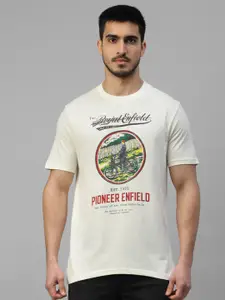 Royal Enfield Typography Printed Round Neck Cotton T-shirt