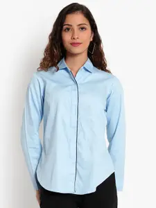 Indietoga Classic Spread Collar Slim Fit Opaque Cotton Formal Shirt