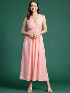 DressBerry Lace Inserts Fit & Flare Midi Dress