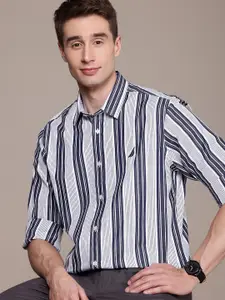 Nautica Pure Cotton Classic Fit Striped Casual Shirt