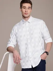 Nautica Pure Cotton Classic Fit Checked Casual Shirt