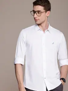 Nautica Self Design Textured Casual Shirt