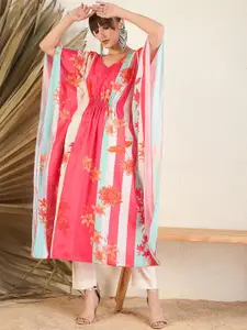 Indo Era Women Floral Printed Gotta Patti Kurta