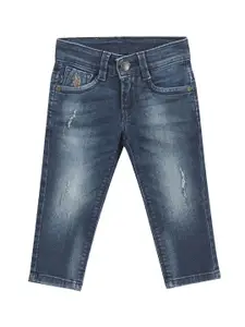 U.S. Polo Assn. Kids Boys Classic Slim Fit Low Distress Light Fade Stretchable Jeans