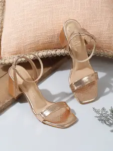 Bruno Manetti Textured PU Party Block Sandals