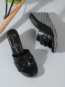 Bruno Manetti Colourblocked PU Party Block Pumps