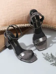 Bruno Manetti Textured PU Party Block Sandals