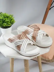 Bruno Manetti Textured PU Party Block Sandals with Tassels