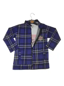 BAESD Boys Checked Cotton Bomber Jacket With T-Shirt