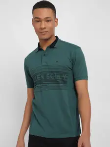 Allen Solly Men Typography Printed Polo Collar Applique T-shirt