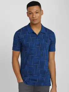 Allen Solly Men Printed Polo Collar Pockets T-shirt