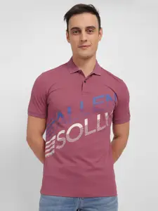 Allen Solly Men Typography Printed Polo Collar Pockets T-shirt