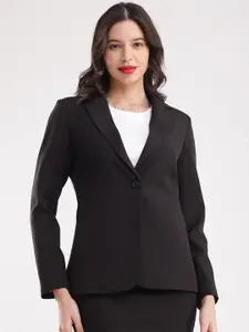 FableStreet Notched Lapel Collar Single-Breasted Tailored-Fit Formal Blazer