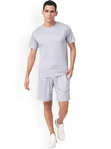 ZU Pure Cotton Round-Neck T-Shirt With Shorts Co-Ords