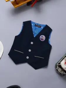 One Friday Infant Boys Stretchable Cotton Waist Coat With Front Pockets