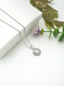 SILBERRY Rhodium-Plated Circular Pendants with Chains