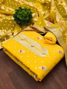 ZEEPKART Floral Woven Design Unstitched Dress Material