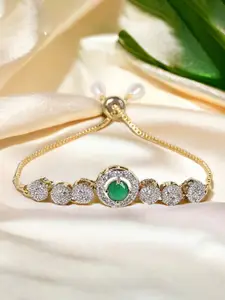 The Pari Women American Diamond Gold-Plated Wraparound Bracelet