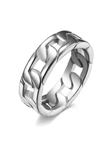 Drip Project Men Rhodium-Plated Finger Ring