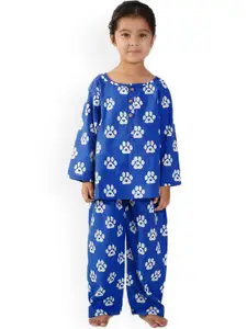 BAESD Girls Graphic Printed Pure Cotton Night suit