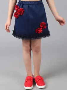 One Friday Girls Embellished A-Line Knee Length Skirt