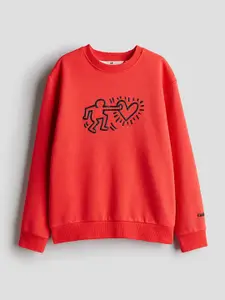 H&M Boys Self-Design Round Neck Sweatshirts