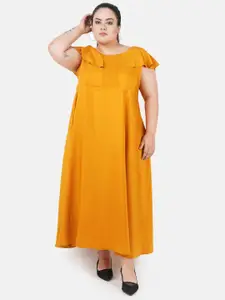 Indietoga Women Plus Size Solid Fit & Flare Maxi Dress