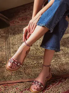 Saint G Women Printed Open Toe Flats