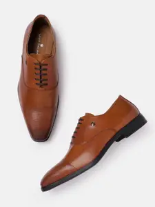 Louis Philippe Men Leather Textured Formal Oxfords