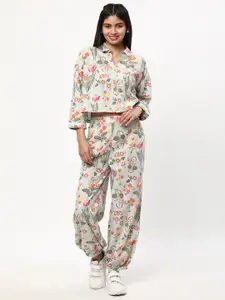 R&B Women Printed Top With Trousers