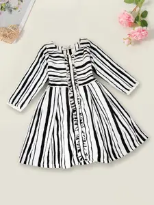 INCLUD Striped Fit & Flare Dress