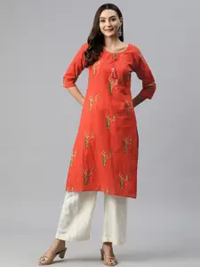Readiprint Tribal Printed Pure Cotton Keyhole Neck Kurta