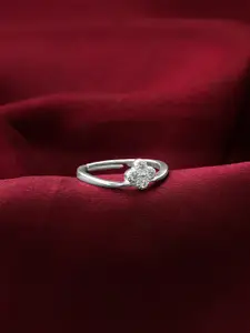 GIVA Women 925 Sterling Silver Rhodium-Plated Stones-Studded Finger Ring