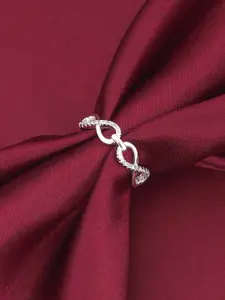 GIVA 925 Sterling Silver Rhodium-Plated 925 Sterling Silver Twinfinity Finger Ring