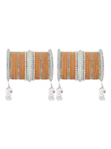 LAVAZZA Set Of 70 Crystals Studded Bangles With Latkan