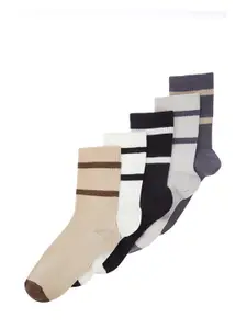 Trendyol Men Pack Of 5 Patterned Calf-length Socks