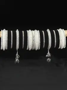 LAVAZZA Set of 66 Crystals Studded Chuda Bangles Set