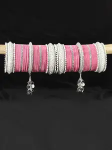 LAVAZZA Set Of 66 Crystals Studded Bridal Chuda Bangles Set