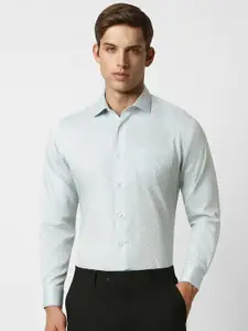 Van Heusen Self Design Textured Opaque Cotton Formal Shirt
