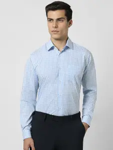 Van Heusen Grid Tattersall Checked Cotton Opaque Formal Shirt