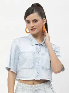 Madame Spread Collar Opaque Casual Shirt