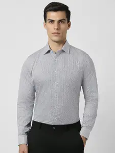 Van Heusen Spread Collar Slim Fit Opaque Printed Formal Shirt