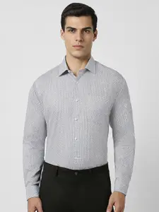 Van Heusen Spread Collar Opaque Printed Cotton Formal Shirt