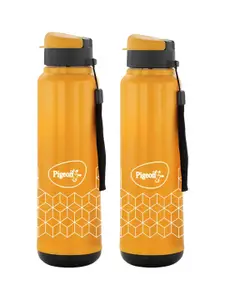 Pigeon Yellow & White Set of 2 Plastic Printed Water Bottle