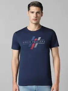 Louis Philippe Sport Typography Printed Cotton Slim Fit T-shirt