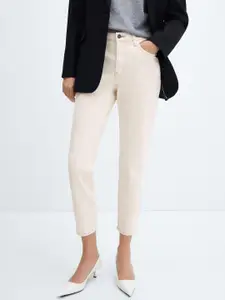 MANGO Women High-Rise Mom Fit Stretchable Jeans
