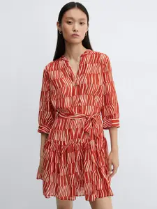 MANGO Striped Shirt Mini Dress