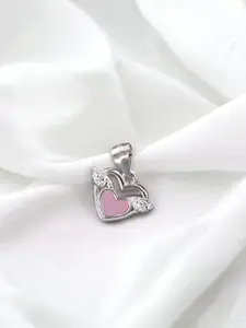 Taraash 925 Sterling Silver Heart Wing Shaped Cubic Zirconia Pendant