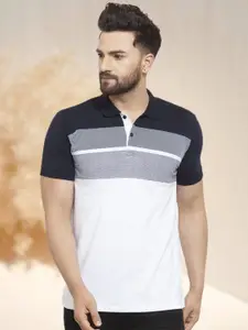 WILD WEST Men Colourblocked Polo Collar Pockets T-shirt
